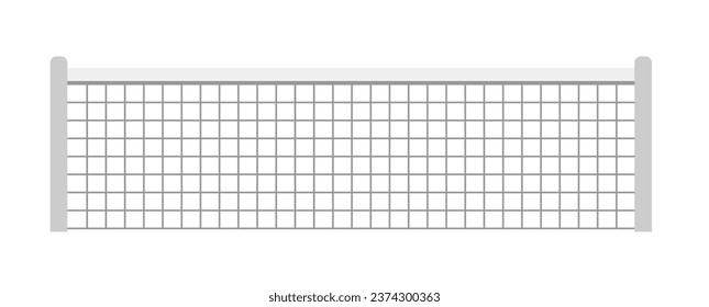 Equipamiento deportivo e inventario para juegos, eventos deportivos. vóley playa o red de tenis para jugadores, partidos o partidos, participación en competición. Tribunal o campo. Vector en ilustración de estilo plano