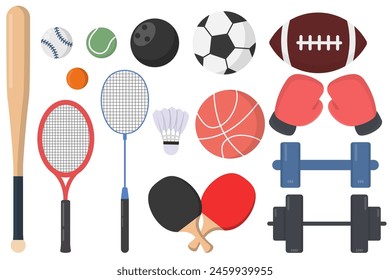 Sports equipment isolated on white background.