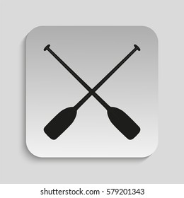 Sports Equipment. The oars for rowing. Vector icon.