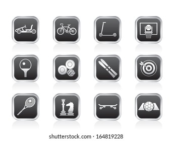 sports equipment and objects icons - vector icon set 2