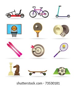 sports equipment and objects icons - vector icon set 2