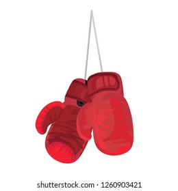 Sports equipment - red boxing gloves.