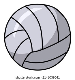 Sports equipment, round light volleyball ball, vector illustration on white background