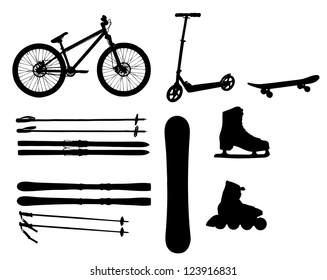 sports Equipment silhouette vector illustration