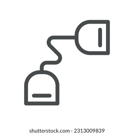 Sports equipment and soccer related icon outline and linear vector.