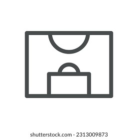 Sports equipment and soccer related icon outline and linear vector.