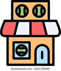 Sports Equipment Store Line Filled Icon Design