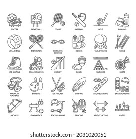 Sports equipment , Thin Line and Pixel Perfect Icons