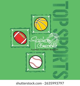 slogan de tipografia de equipamentos esportivos. Ilustração vetorial 