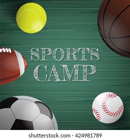 Sports equipment vector background