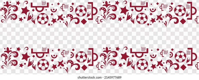 Sports event 2022. Qatar illustration Football pattern