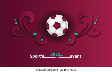 Sports event 2022. Qatar illustration Football pattern