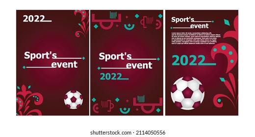 Evento deportivo 2022. Qatar. Ilustración vectorial. Fútbol