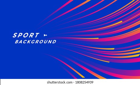 Sports Event Background Design With Gradient Wave Lines. Banner For Fitness Center. Vector Illustration