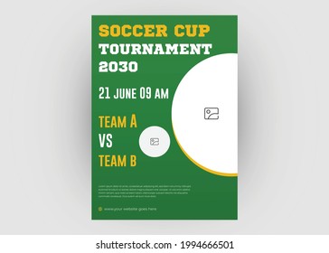 Sports event flyer design. Soccer tournament flyer design. Football event poster leaflet template. Tournament poster leaflet design.