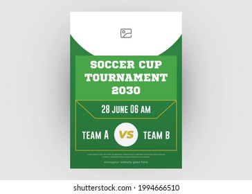Sports event flyer design. Soccer tournament flyer design. Football event poster leaflet template. Tournament poster leaflet design.