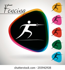 Sports Event icon/symbol - Fencing. 1 Multicolor and 5 monotone options.