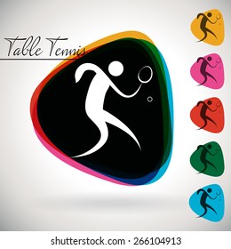 Sports Event icon/symbol - table tennis . 1 Multicolor and 5 monotone options.