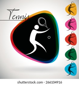 Sports Event icon/symbol - Tennis. 1 Multicolor and 5 monotone options.