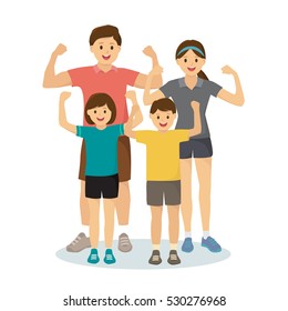 Sports Family in Workout outfits