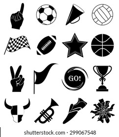 Sports fans icons set