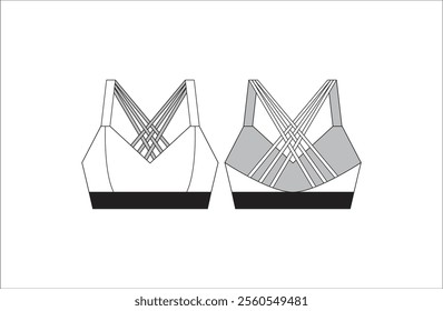 sports , fashion and fitness bra for women fully editable file