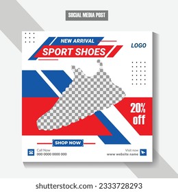 Sports fashion shoes product sale social media banner post template