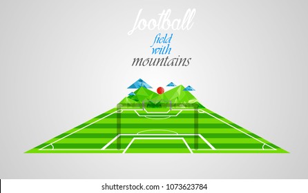 Sports fields and mountains.