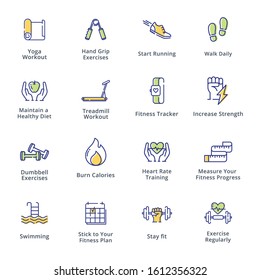 Sports and Fitness Activities Icons- Outline Series
