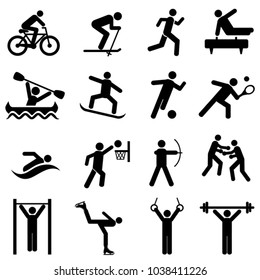 Sports, fitness, activity and exercise web icon set