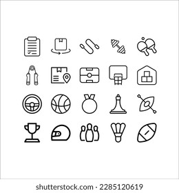 sports fitness icons, on white background, eps 10.