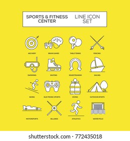Sports And Fitness Line Icons