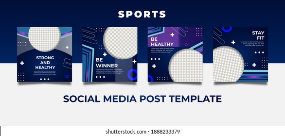 Sports Fitness Social media post templates. modern vector design. Vector illustration.