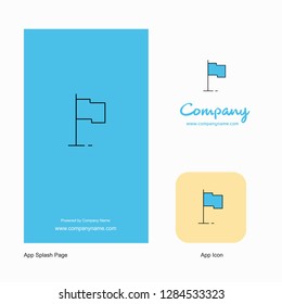 Sports flag Company Logo App Icon and Splash Page Design. Creative Business App Design Elements