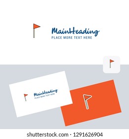 Sports Flag vector logotype with business card template. Elegant corporate identity. - Vector
