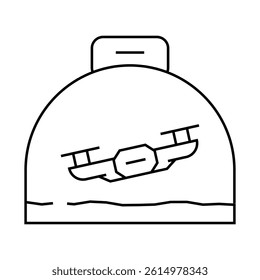 sports flights on copters line icon vector. sports flights on copters sign. isolated contour symbol black illustration