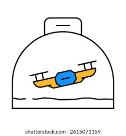 sports flights on copters line icon vector. sports flights on copters sign. isolated symbol illustration