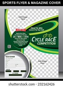 Sports Flyer & Magazine Cover Template vector illustration  