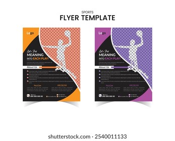 Sports flyer template layout design.