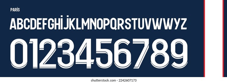 sports fonts, typography with numbers and letters, football team fonts