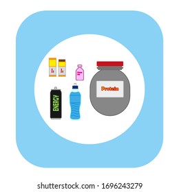sports food supplements on white background vector