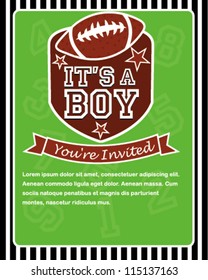 Sports Football Baby Shower Invitation Card Design