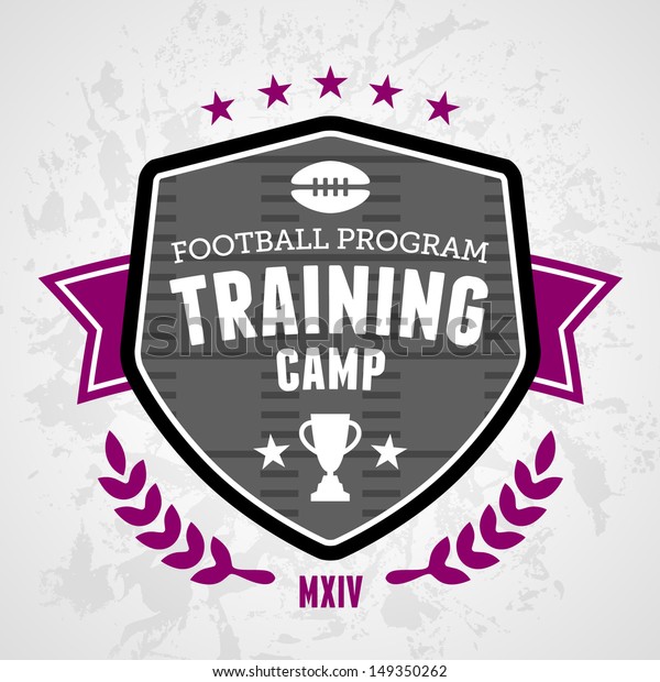 Sports\
football training camp badge emblem\
design