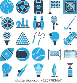 Sports Game icons set, sports game set, sports icons, game icons pack, activity vector set, sports collections, Sport glyph icons set