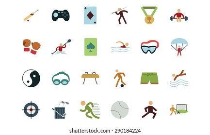 Sports and Games Colored Vectors Icons 3