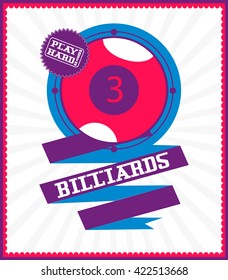 Sports games. Sport ball. Billiards poster