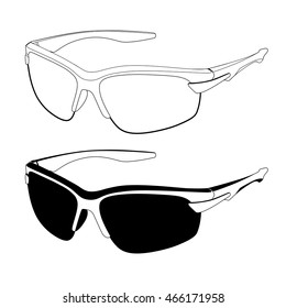  
Sports glasses logo.Sports glasses in vector.Sunglasses for athletes in vector.