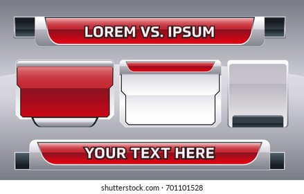 Sports Graphic Text Box Vector Illustration Red