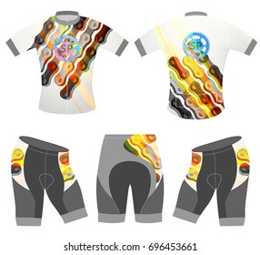Sports graphics chain on t-shirt vector cycling vest design on a white background