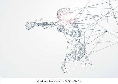 Sports Graphics particles, Network connection turned into, vector illustration.